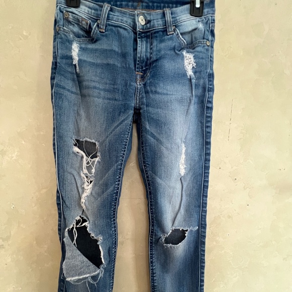 7 For All Mankind Sized 26 Distressed Denim - Picture 1 of 8
